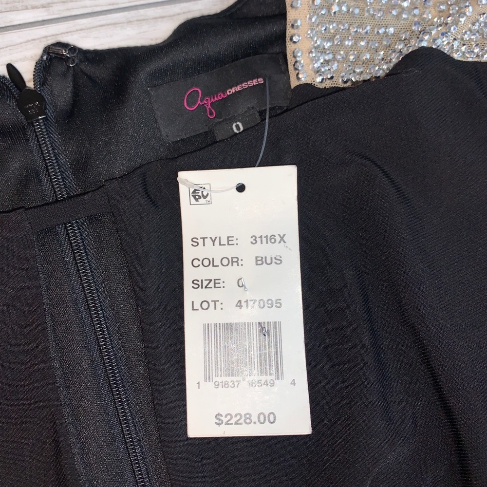 Aqua Dresses Black Dress With Rhinestones 0 NWT - Picture 2 of 3